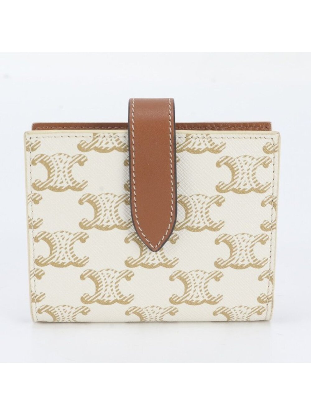 Celine Triomphe Canvas Small Strap Wallet Leather Bifold